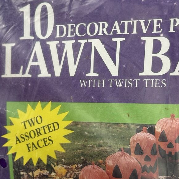 Decorative Pumpkin Lawn Bags Halloween And Jumbo Dec-o-Lantern Party Leaf Bags - Picture 7 of 9